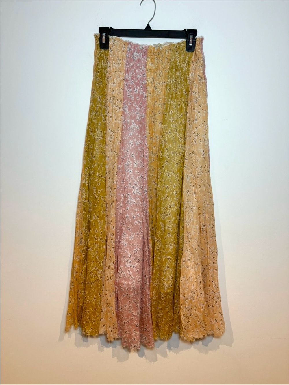 INDUSTRY Mixed Floral Midi Skirt With Stretchy Waistband